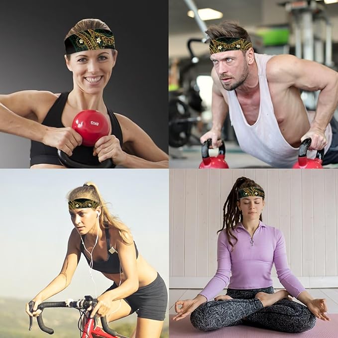 4 Piece Gym Sets Women Racerback Sports Bra with Back Pocket, Matching Flare Yoga Pants And Sweatband