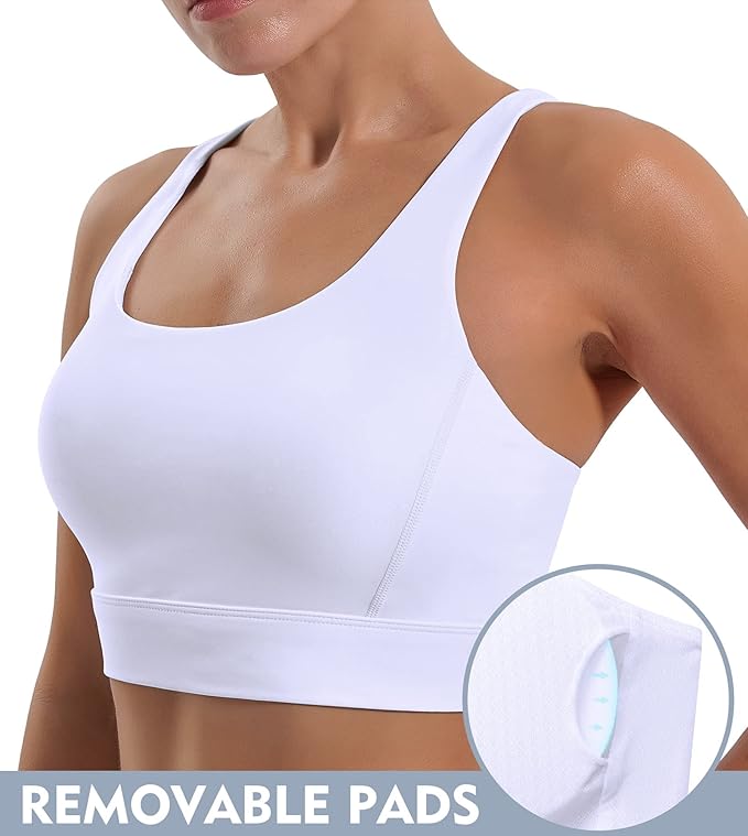 Ewedoos High Support Sports Bras for Women Adjustbale Supportive High Impact Sports Bra Push Up Workout Running Bras