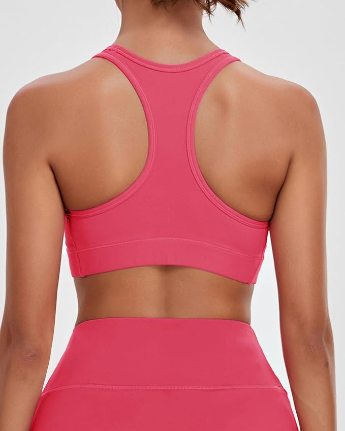 Oalka Women's Racerback Sports Fitness Support Workout Running Bras