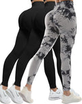 CHRLEISURE Workout Leggings Sets for Women, Gym Scrunch Butt Butt Lifting Seamless Leggings 3 Piece