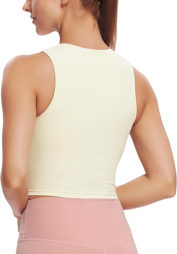Natural Feelings Nudi Sports Bras for Women Removable Padded Yoga Tank Tops Sleeveless Fitness Workout Crop Tops