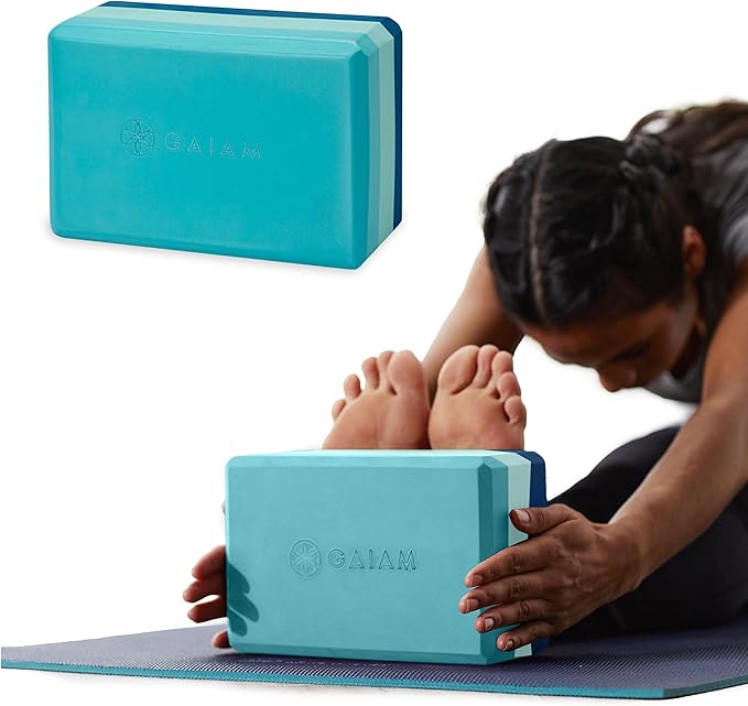 Gaiam Yoga Block - Supportive Latex-Free Eva Foam - Soft Non-Slip Surface with Beveled Edges for Yoga, Pilates, Meditation