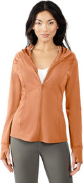 Yogalicious Full-Zip Lightweight Hooded Running Workout Yoga Lux Jacket with Pockets