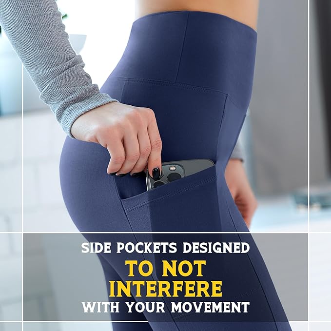 Walifrey Leggings with Pockets for Women, High Waisted Buttery Soft Womens Leggings for Gym Yoga Workout