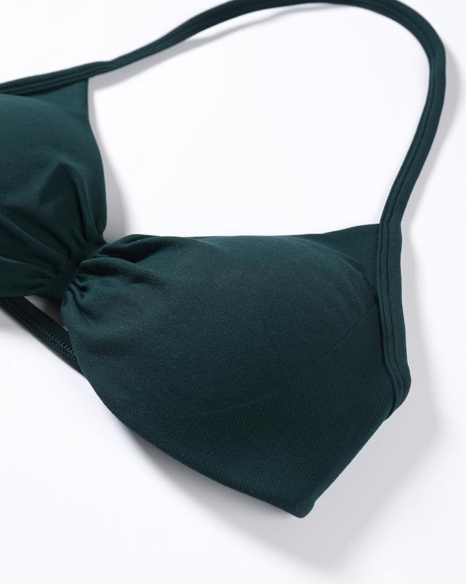 AUROLA Influence Strappy Bra Sports Bras for Women, Backless Padded Impact Strappy Bra Workout Gym Yoga with Removable Cups
