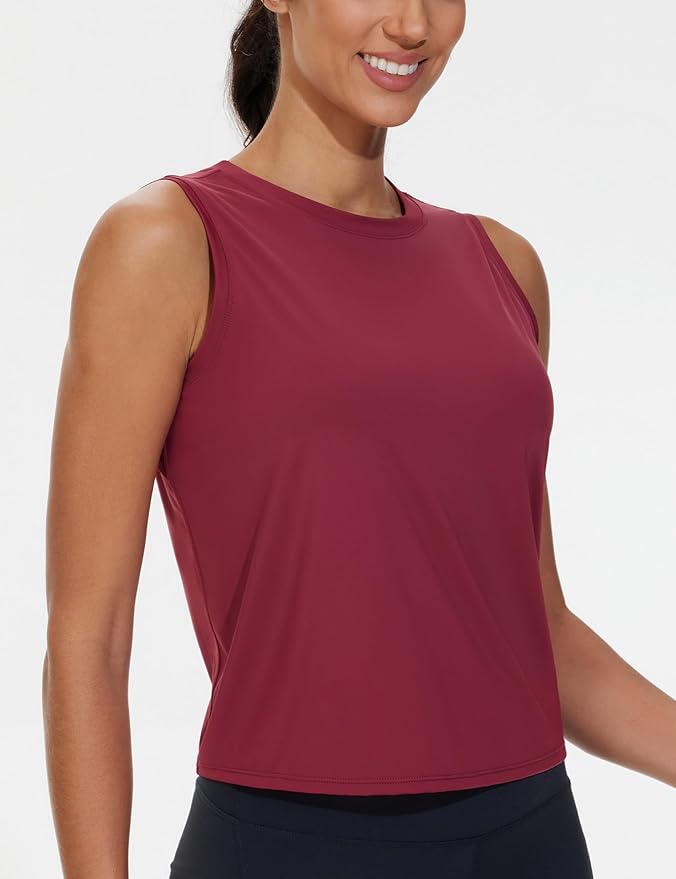 Dragon Fit Womens Ice Silk Workout Tank Tops Sleeveless Cropped Yoga Shirt for Running Gym Summer