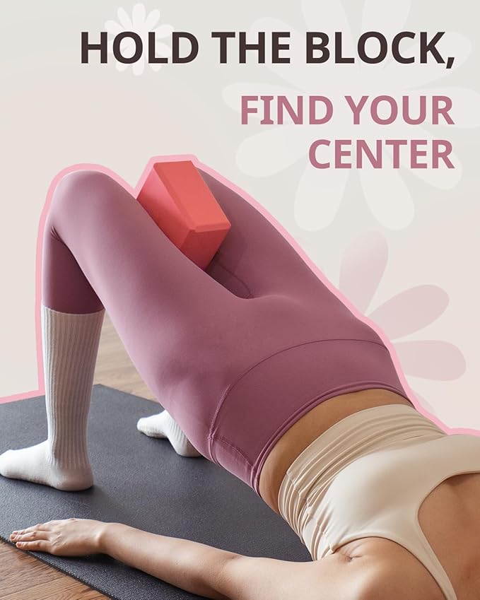 Trideer Yoga Blocks 2 Pack, Soft Non-Slip Foam Blocks with Beveled Edges for Alignment and Stretching in Yoga, Pilates, and Dance - Supportive, Lightweight, Odor Resistant, Latex-Free