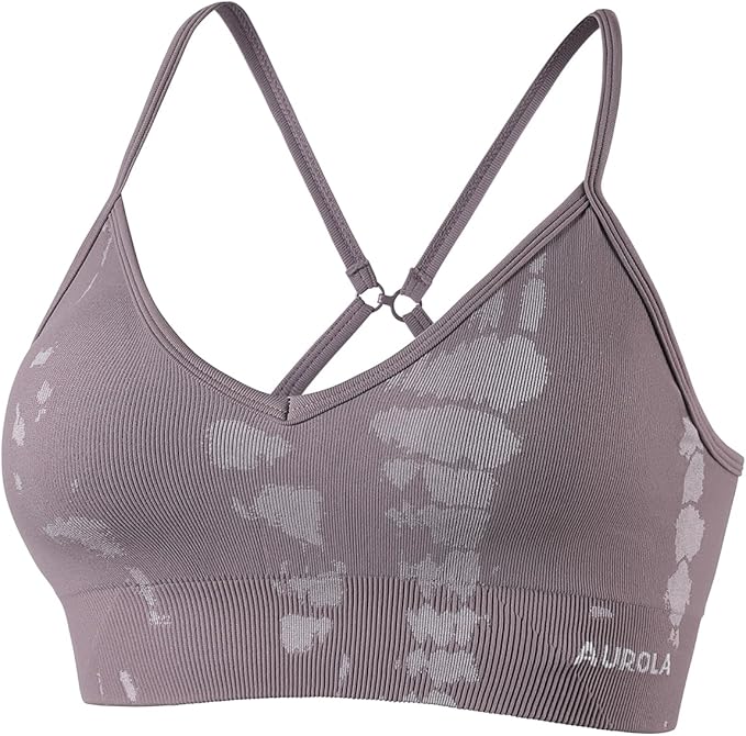 AUROLA Serpent Seamless Sports Bras for Women,Backless Padded Strappy Workout Gym Yoga Crop Tops
