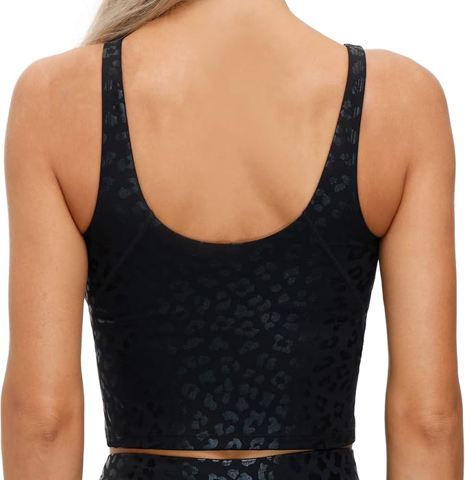THE GYM PEOPLE Womens' Sports Bra Longline Wirefree Padded with Medium Support