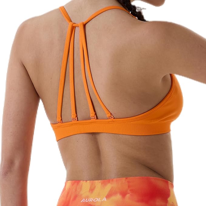 AUROLA Mercury Workout Sports Bras Women Athletic Removable Padded Backless Strapy Minimal Crop Top