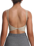 Aoxjox Women's Workout Sports Bras Fitness Yoga Crop Tank Metamorph Twist Back Cami