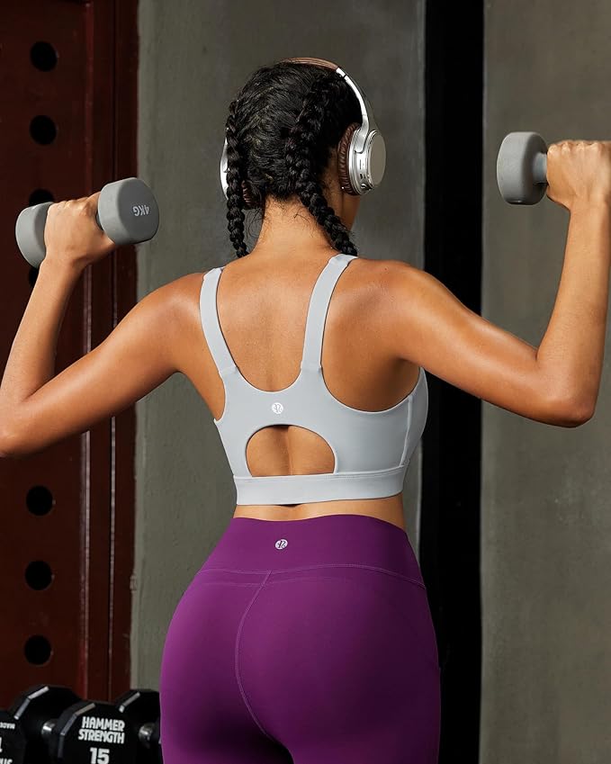 RUNNING GIRL High Impact Sports Bras for Women,Racerback Running Bra Workout Crop Tank Tops Longline Sports Bra Push up