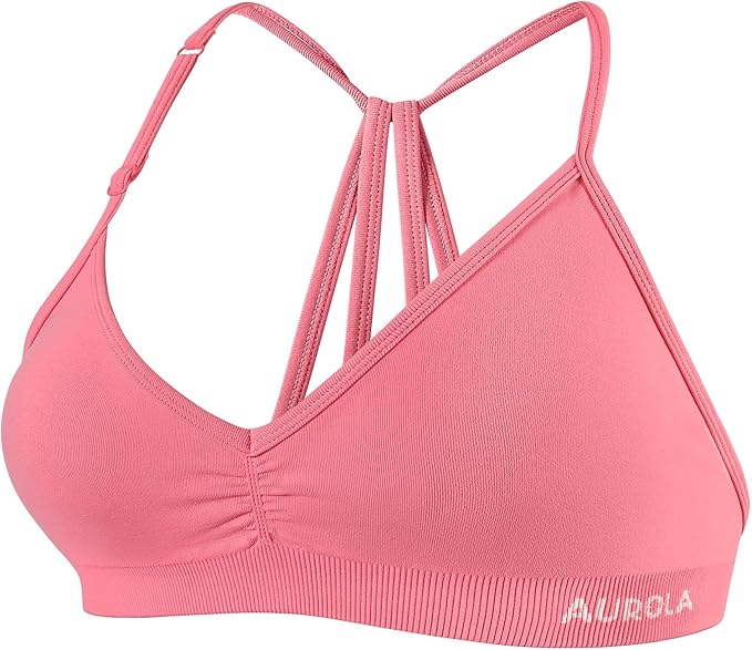 AUROLA Mercury Workout Sports Bras Women Athletic Removable Padded Backless Strapy Minimal Crop Top