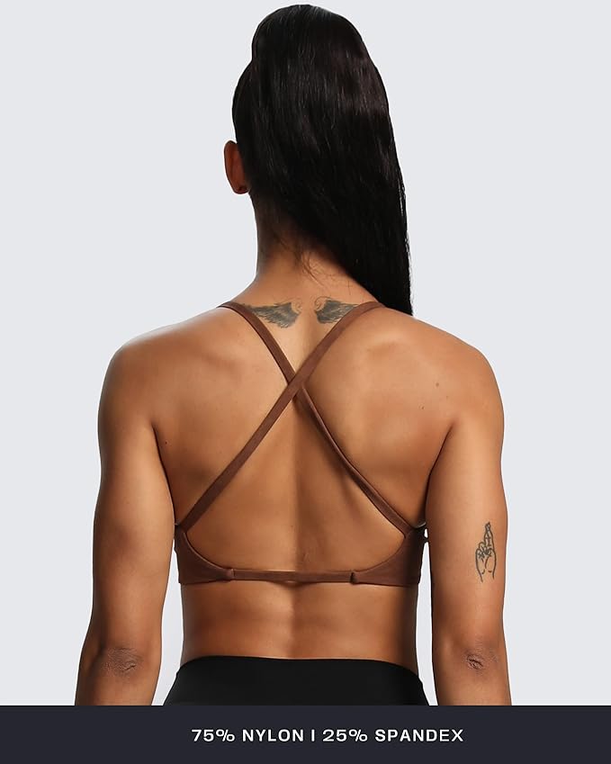 Aoxjox Women's Workout Sports Bras Fitness Metamorph Sienna Twist Bra Yoga Crop Tank