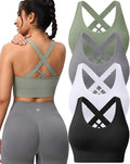 Evercute Sports Bras for Women Padded Medium Support Criss Cross Strappy Bra Seamless High Impact Yoga Exercise Athletic Bras