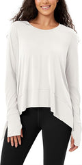 ODODOS Women's Modal Soft Long Sleeve Tee with Thumb Hole Athletic Gym Workout Tops Yoga Shirts