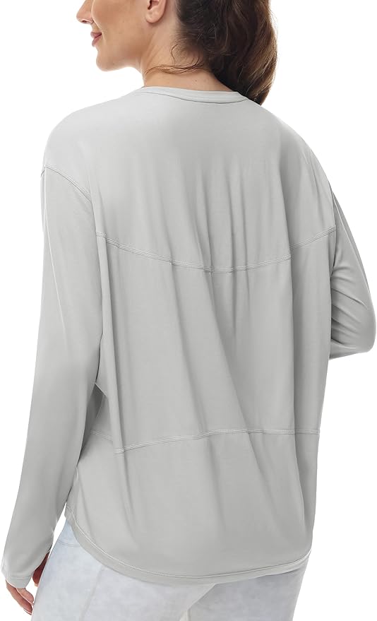 THE GYM PEOPLE Women's Long Sleeve Workout Shirts Back Loose Fit Running Tee Tops with Thumb Hole
