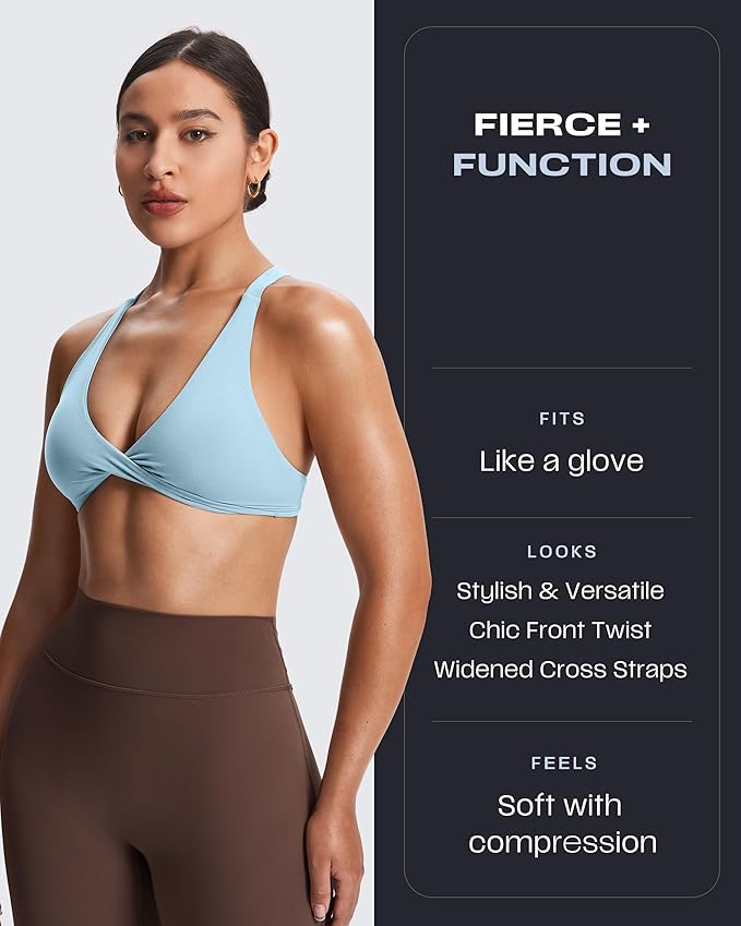 Aoxjox Women's Workout Sports Bras Fitness Satara Low Impact Bra Yoga Crop Tank