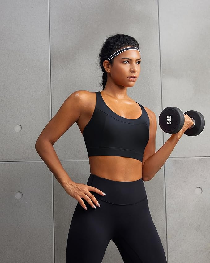 RUNNING GIRL Sports Bra for Women,Adjustable Straps Supportive High Impact Sports Bras for Women with Sewn in Pads