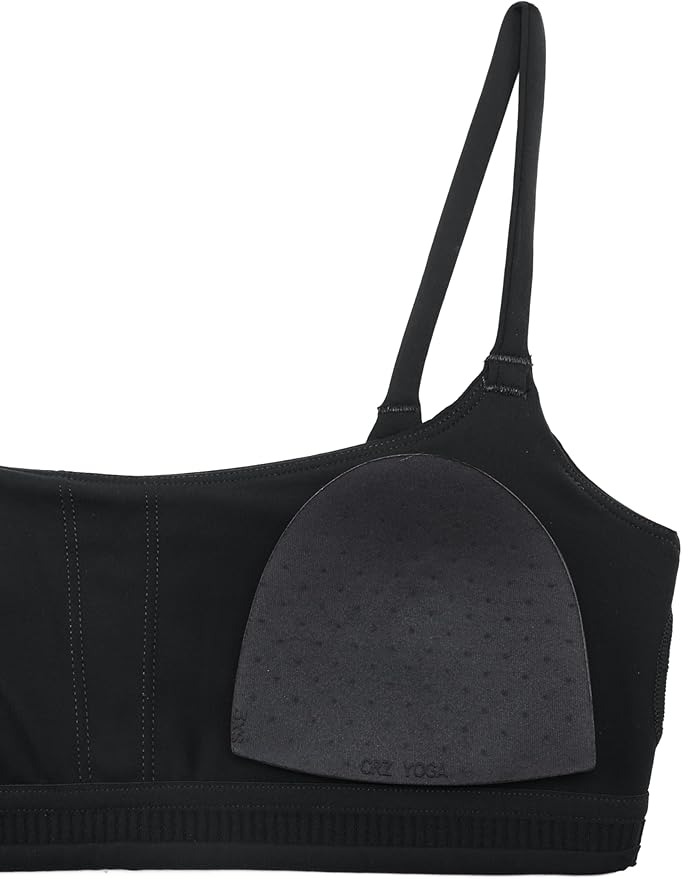 CRZ YOGA Butterbreeze Scoop Neck Sports Bras for Women - Spaghetti Straps Wireless Workout Padded Gym Cami Top