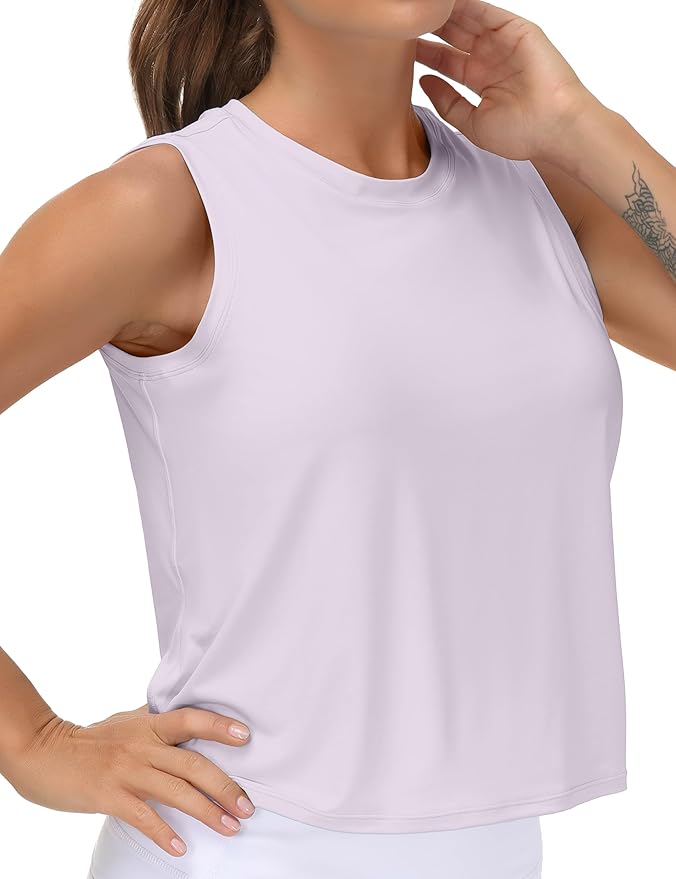 THE GYM PEOPLE Women's Workout Tops in Ice Silk Quick Dry Sleeveless