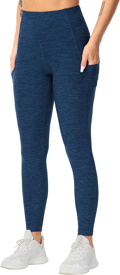 THE GYM PEOPLE Thick High Waist Yoga Pants with Pockets, Tummy Control Workout Running Yoga Leggings for Women