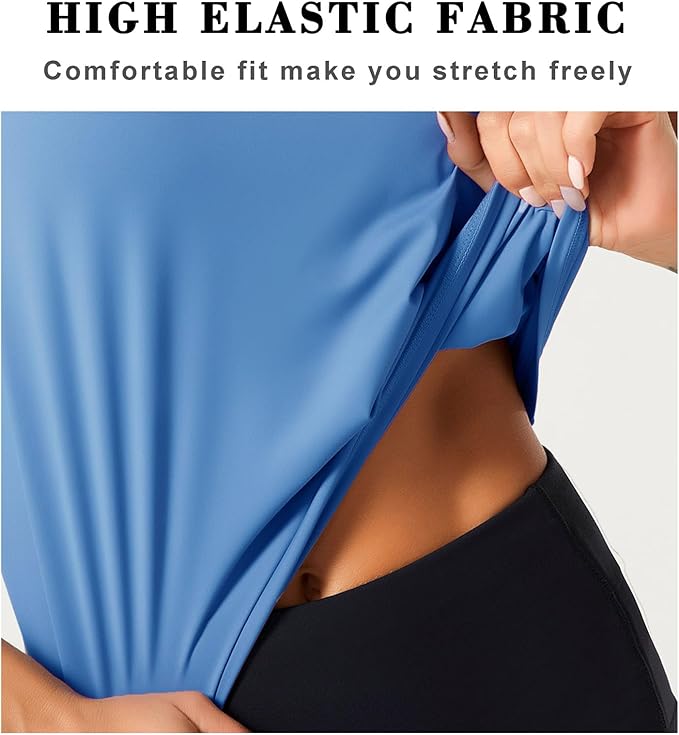 Dragon Fit Womens Ice Silk Workout Tank Tops Sleeveless Cropped Yoga Shirt for Running Gym Summer