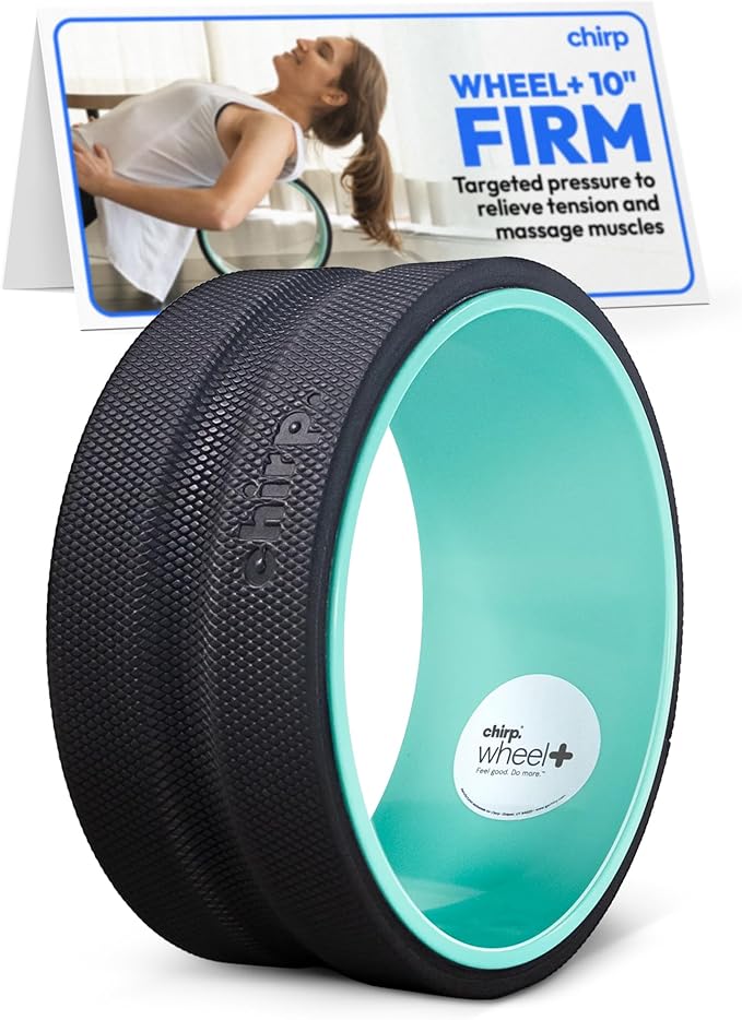 Chirp Wheel Foam Roller - Targeted Back & Neck Pain Relief, Muscle Massage, Trigger Point Therapy, High-Density Foam Tool for Physical Therapy, Stretching & Exercise, 500lbs Capacity, 10-Inch Mint