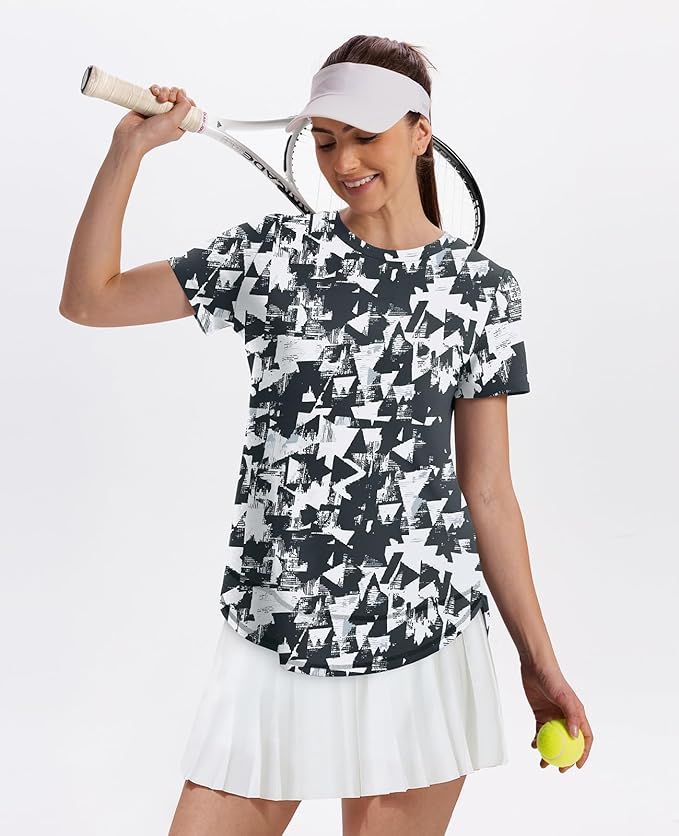 XIEERDUO Womens Workout Tops Short Sleeve Shirts Quick Dry Outfits for Hiking Running S-3XL