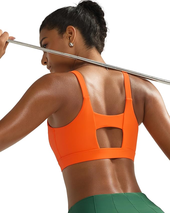 RUNNING GIRL Sports Bra for Women High Support, Molded Cup High Impact Sports Bras with Sewn in Pads