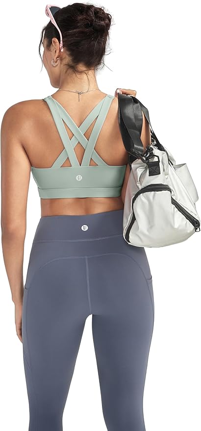 RUNNING GIRL Sports Bras for Women,Padded Strappy Sports Bras Criss-Cross Back Medium Support Sports Bras with Removable Cups