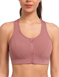 Yvette Zip Front Sports Bra - High Impact Sports Bras for Women Plus Size Workout Fitness Running