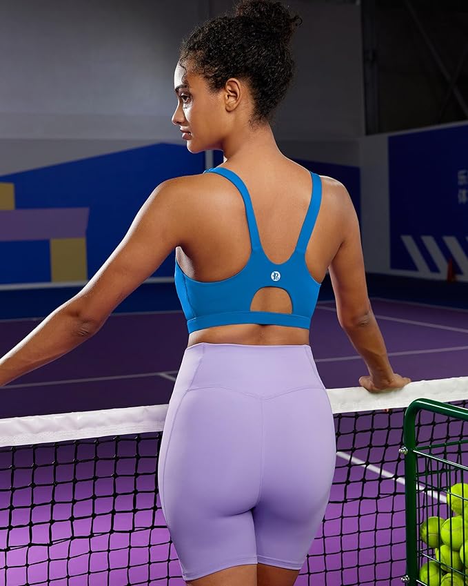 RUNNING GIRL Sports Bra for Women High Support, Molded Cup High Impact Sports Bras for Women with Sewn in Pads