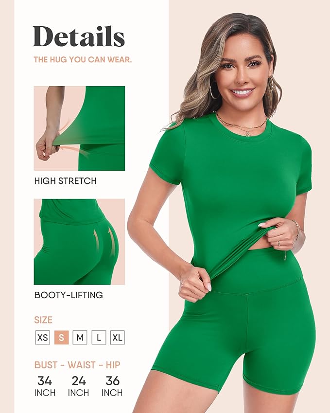 ZOOSIXX Two Piece Workout Sets for Women - Summer Outfits 2 Piece Short Gym Sets Casual Lounge Vacation Matching Clothing