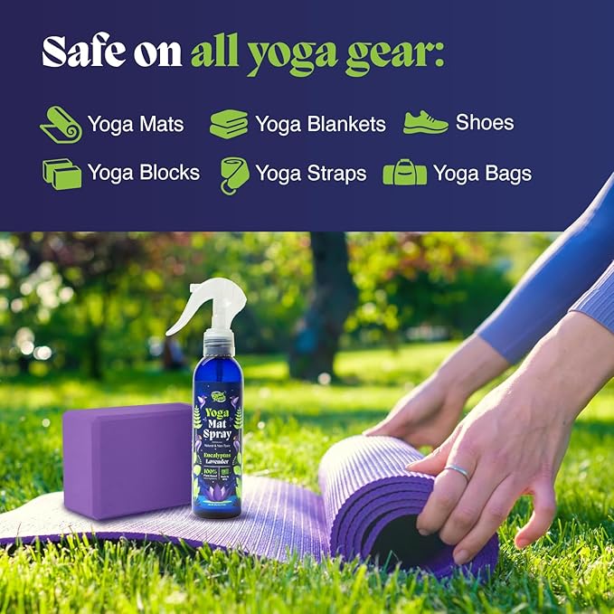 Vapor Fresh Yoga Mat Cleaner Spray, 6oz (Eucalyptus Lavender) - For Yoga Blocks, Mats, Straps and More - Powered By Essential Oils (1-Pack)