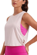 CRZ YOGA Pima Cotton Large Armhole Tank Tops for Women - Workout Sport Athletic Yoga Running Gym Loose Crop Sleeveless Shirts