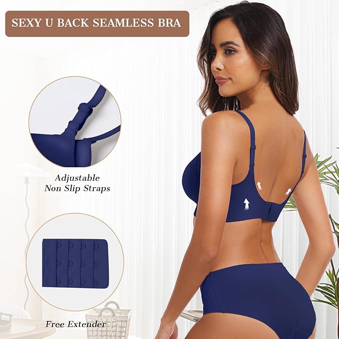OEAK Womens Wireless Jelly Bras Comfortable Push Up Bra No Underwire Gel Bra Full Support Lift Everyday Seamless Tshirt Bras