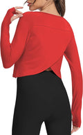 Bestisun Long Sleeve Athletic Workout Shirts Sports Yoga Gym Crop Tops for Women