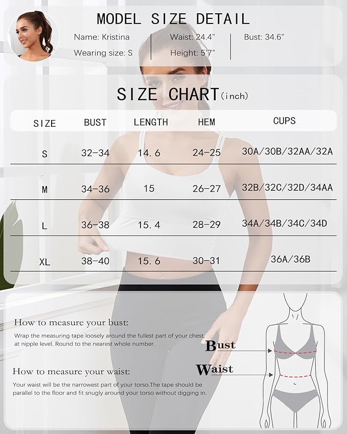 Everrysea Sports Bras for Women High Support Longline Workout Tank Tops Built in Bra Strappy Yoga Padded Crop Top