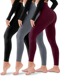3 Pack Leggings for Women-No See-Through High Waisted Tummy Control Yoga Pants Workout Running Legging