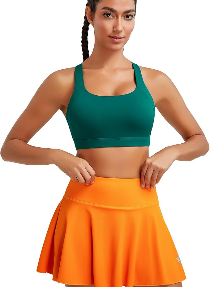 RUNNING GIRL Sports Bra for Women, Molded Cup High Impact Sports Bras for Women with Sewn in Pads