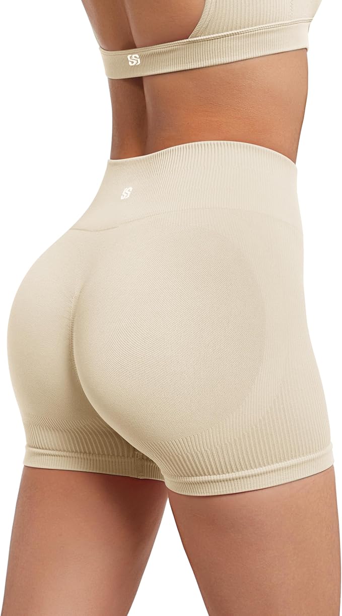 SUUKSESS Womens Workout Sets Open Back Gym Sets Woman Yoga Pilates Crop Tank High Waisted Bike Shorts