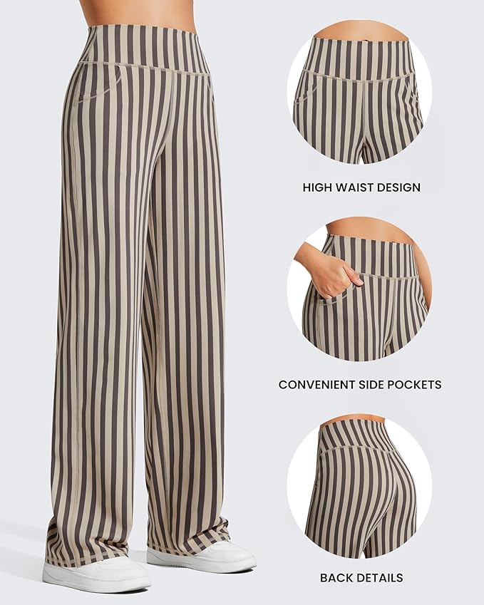 Promover Wide Leg Pants Woman Yoga Pants with Pockets Stretch Loose Casual Lounge Sweatpants Petite/Regular/Tall