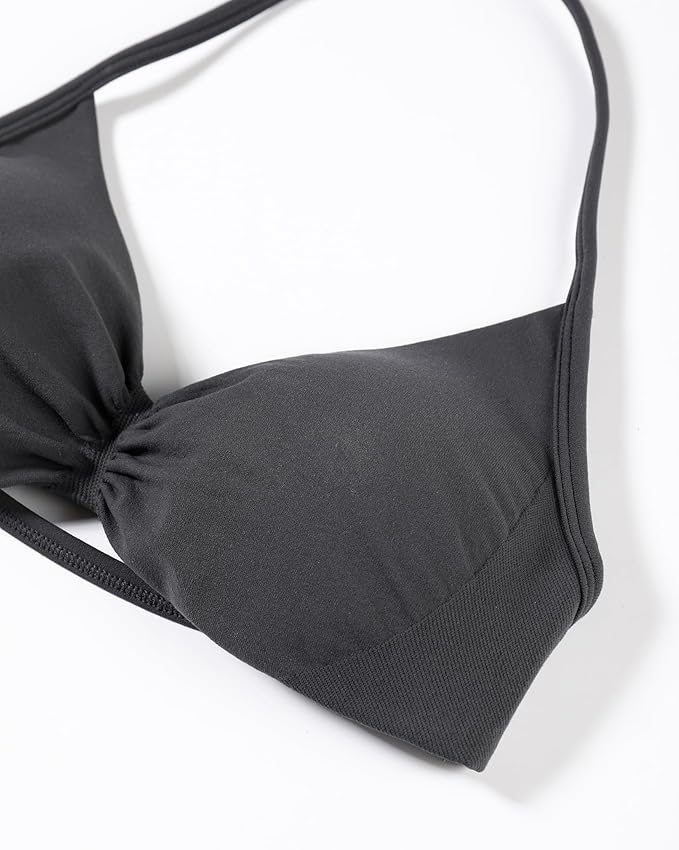 AUROLA Influence Strappy Bra Sports Bras for Women, Backless Padded Impact Strappy Bra Workout Gym Yoga with Removable Cups