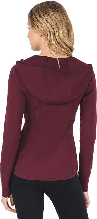Yogalicious Full-Zip Lightweight Hooded Running Workout Yoga Lux Jacket with Pockets