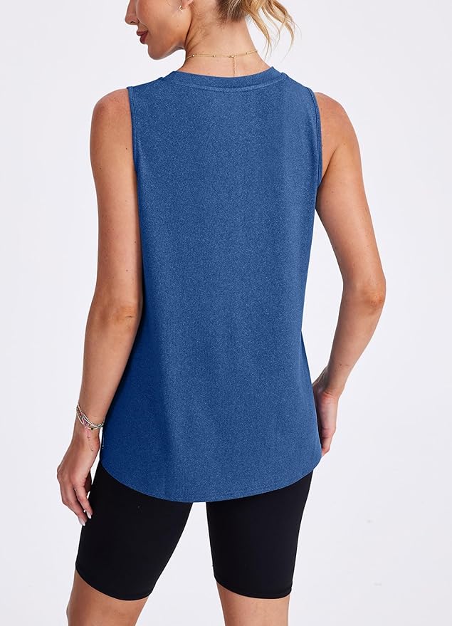 Womens Workout Tank Tops Lightweight Sleeveless Shirts for Women Loose Fit Tops for Athletic Running Tennis Yoga