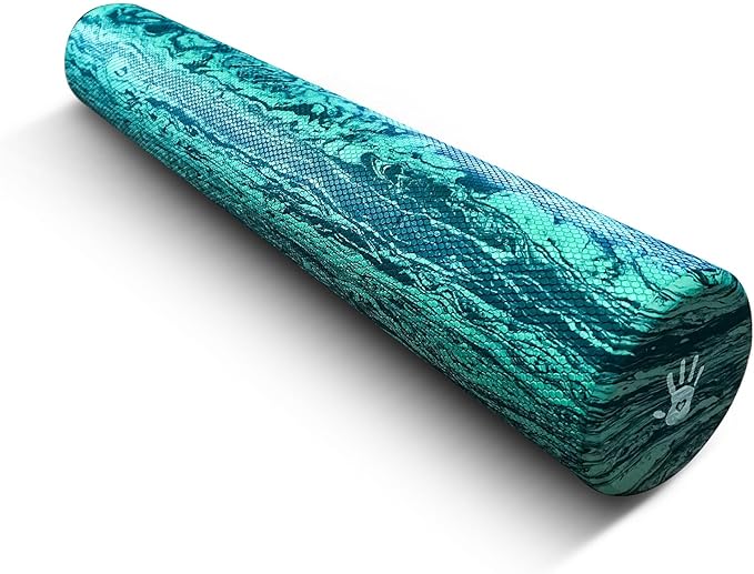 Soft Density Foam Roller 36" x 6" – Low Density Physical Therapy Roller for Exercise, Pilates, Yoga, Gentle Massage & Muscle Recovery – Green Marbled Round