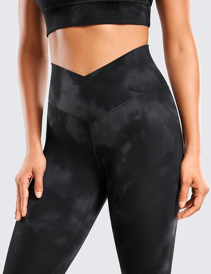 CRZ YOGA Butterluxe Crossover Waist Leggings 28" - Criss Cross Full Length Workout Athletic Womens Yoga Pants