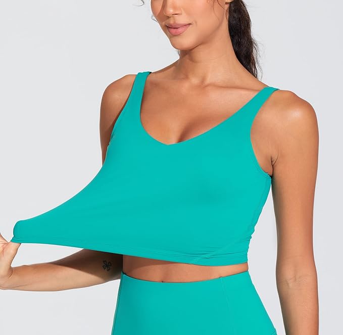 THE GYM PEOPLE Womens' Sports Bra Longline Wirefree Padded with Medium Support