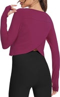 Bestisun Long Sleeve Athletic Workout Shirts Sports Yoga Gym Crop Tops for Women